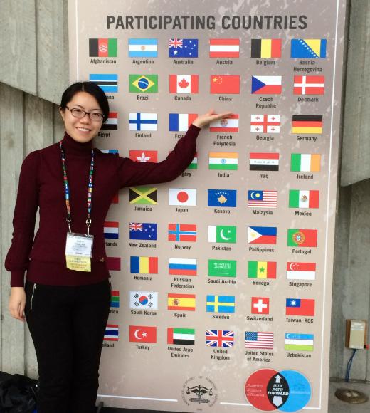 UC Davis MS in Forensic Science student Qiuhan poses at the 66th American Academy of Forensic Sciences Annual Meeting