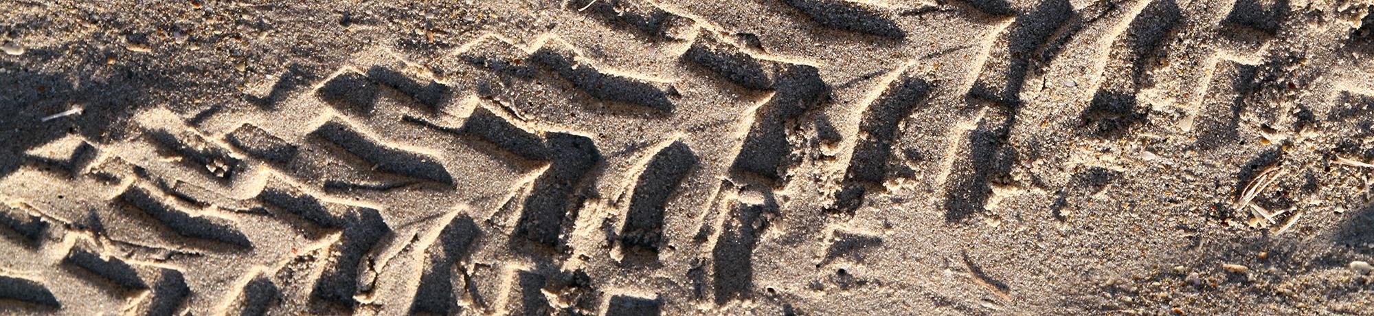 tire track on sand